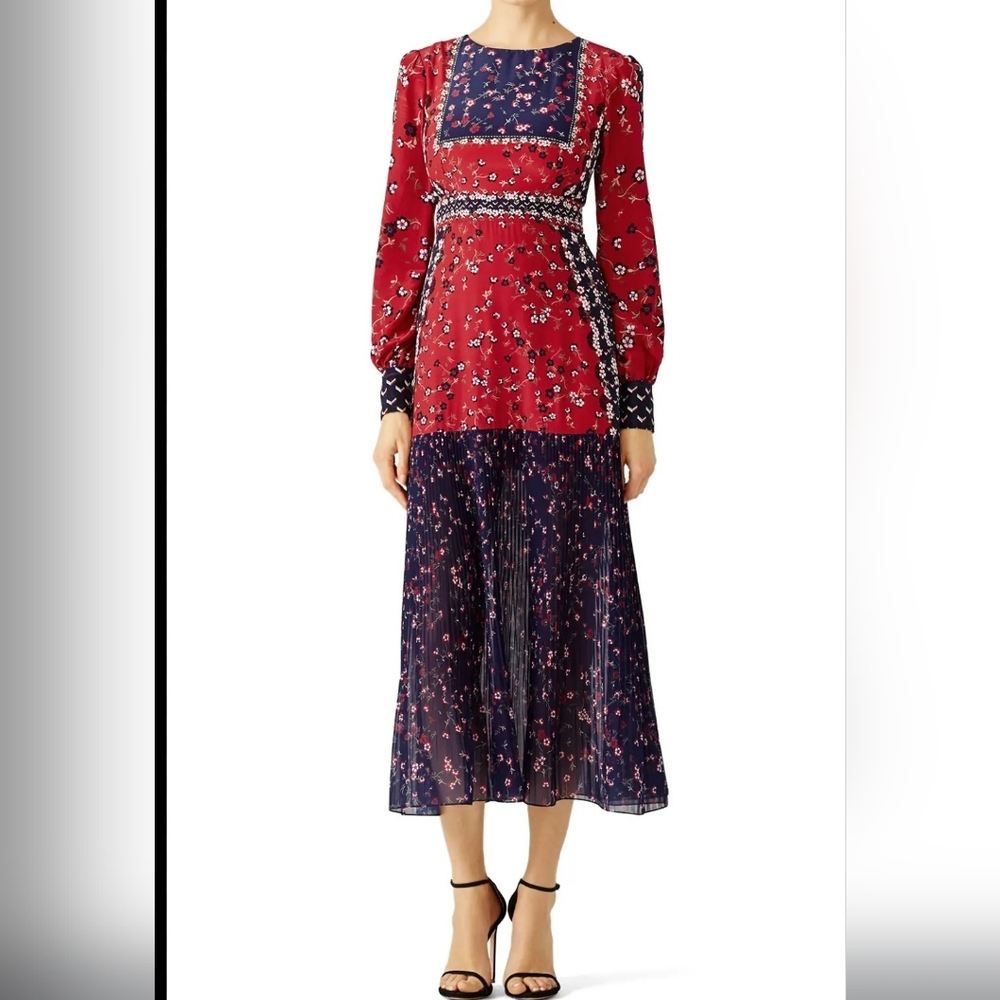 Rare Saloni Vera Midi Dress Size 8